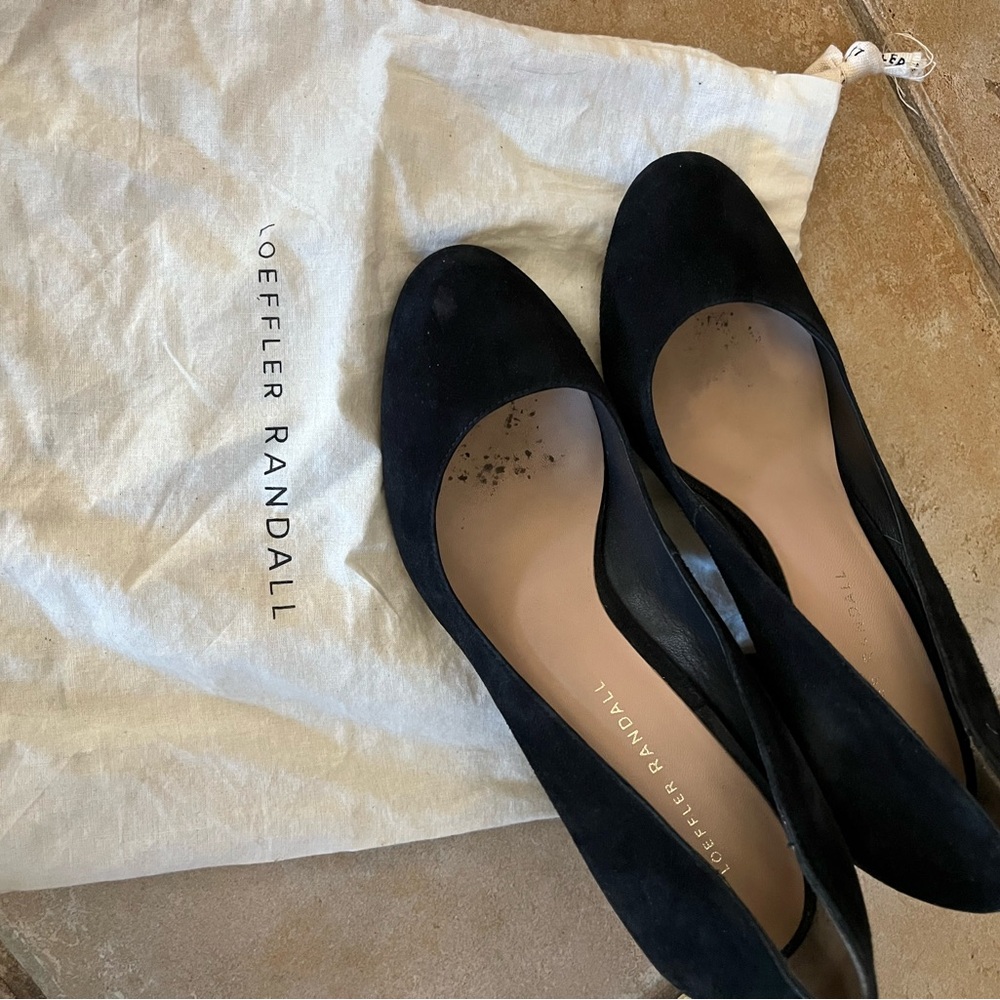 4 inch heel, black suede pumps. Dress up any outfit, even jeans.